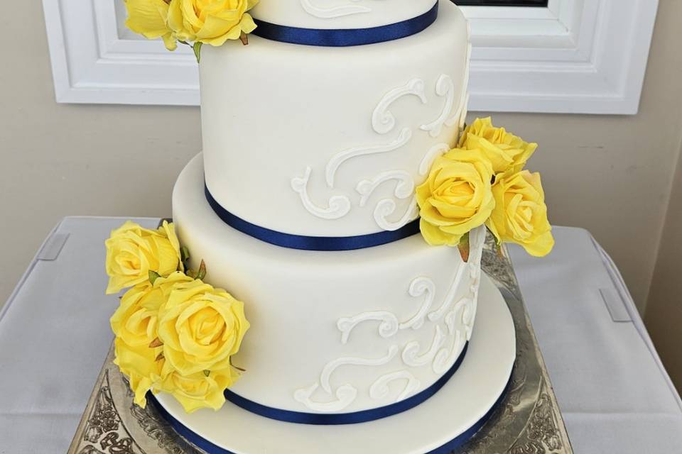 3 tier fondant covered cake