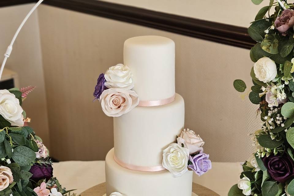 3 tier fondant covered cake