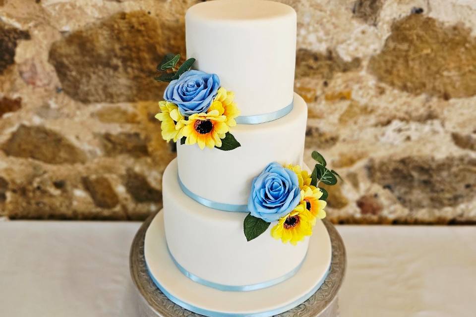 3 tier fondant covered cake