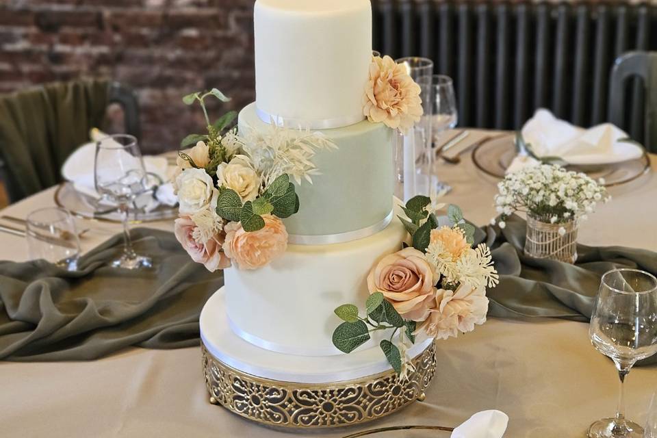 3 tier fondant covered cake
