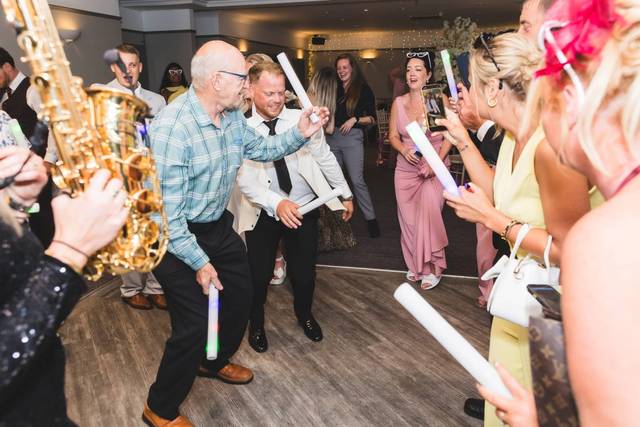 Sax, groom and glow sticks