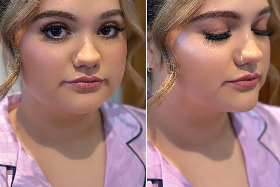 Bridesmaid hair and makeup