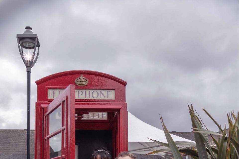 Couple in phone box