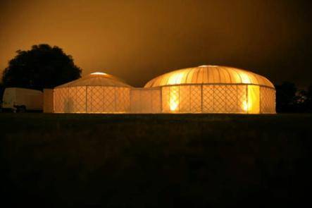 Beautiful glowing yurt