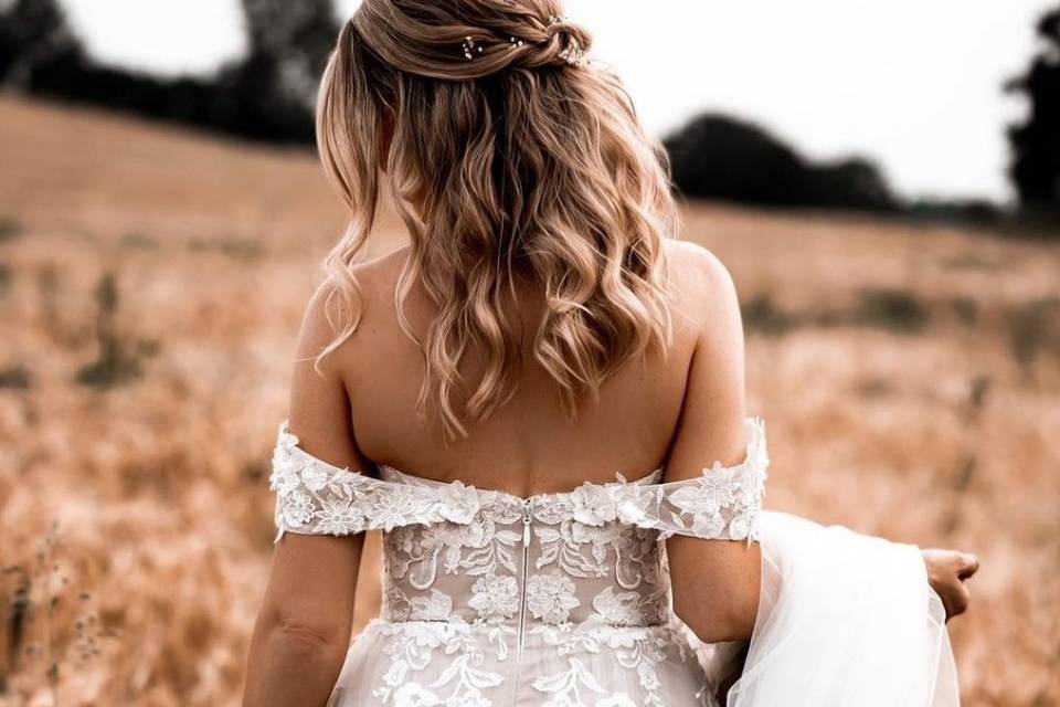 Half up half down wedding hair