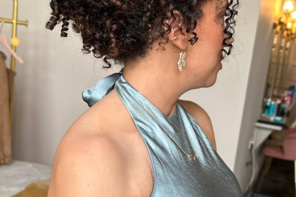 Curly hair updo