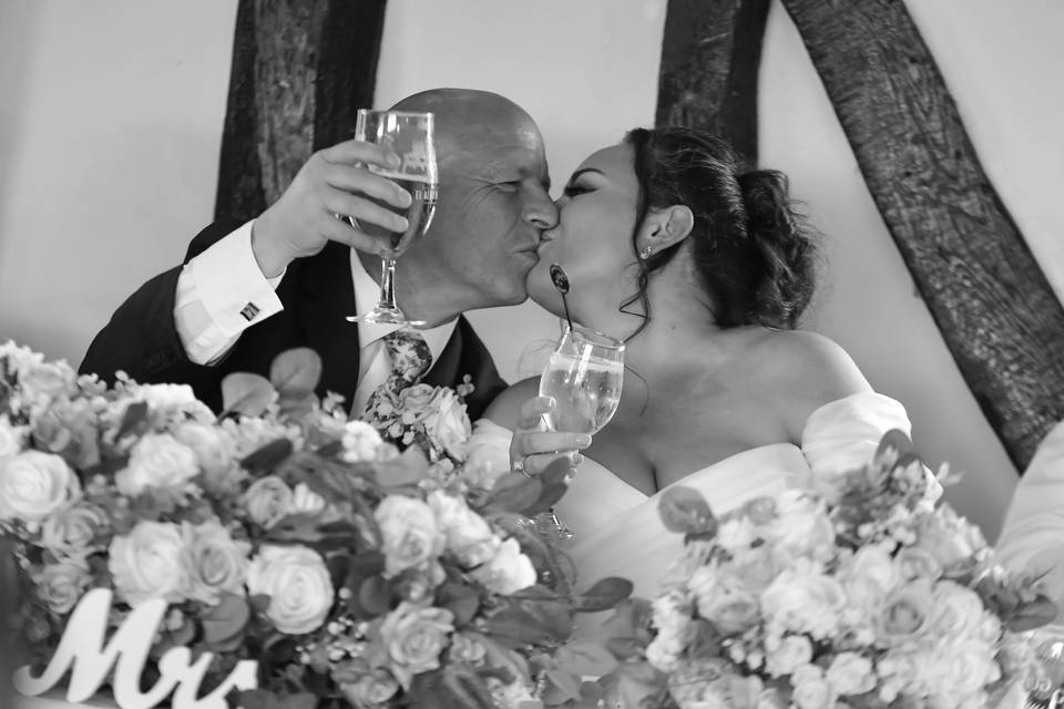 Cheers to the bride and groom