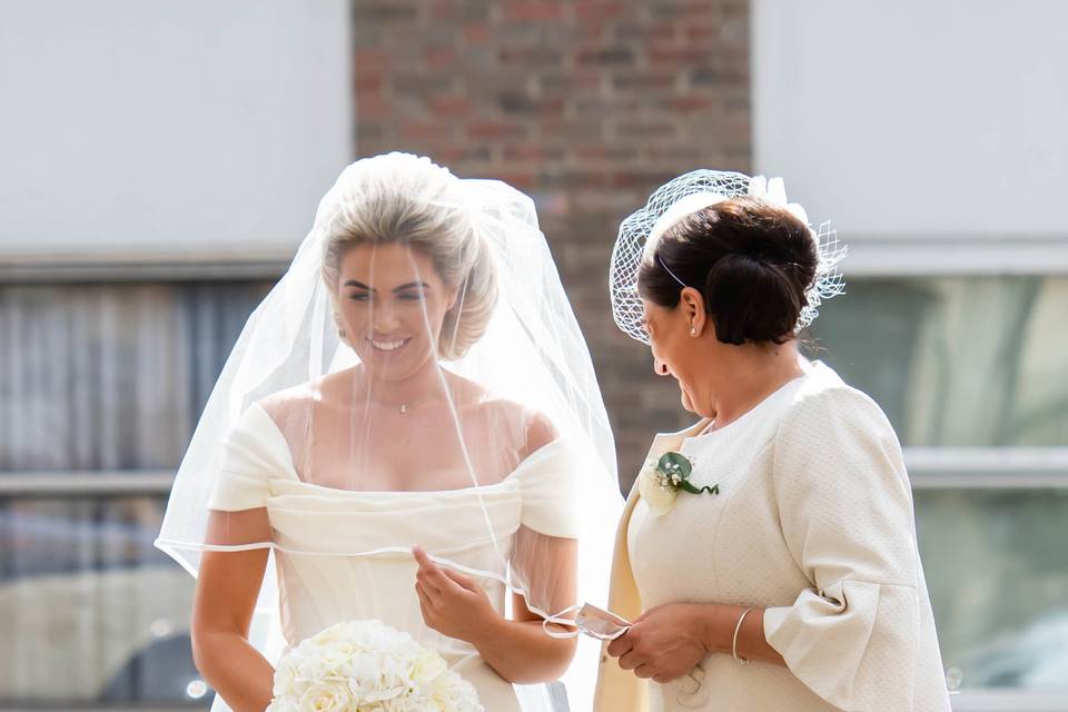 Preparing to enter the church