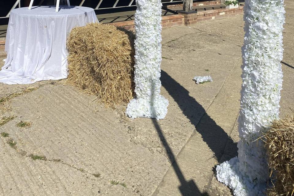 White wedding arch