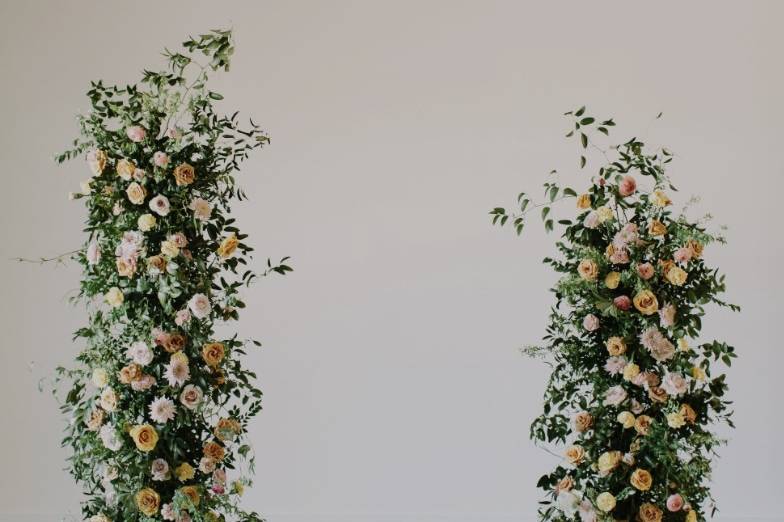 Custom floral pillars