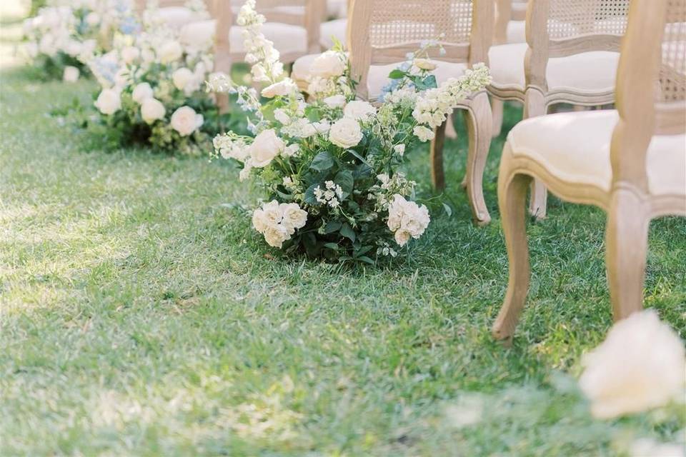 Aisle floral arrangements