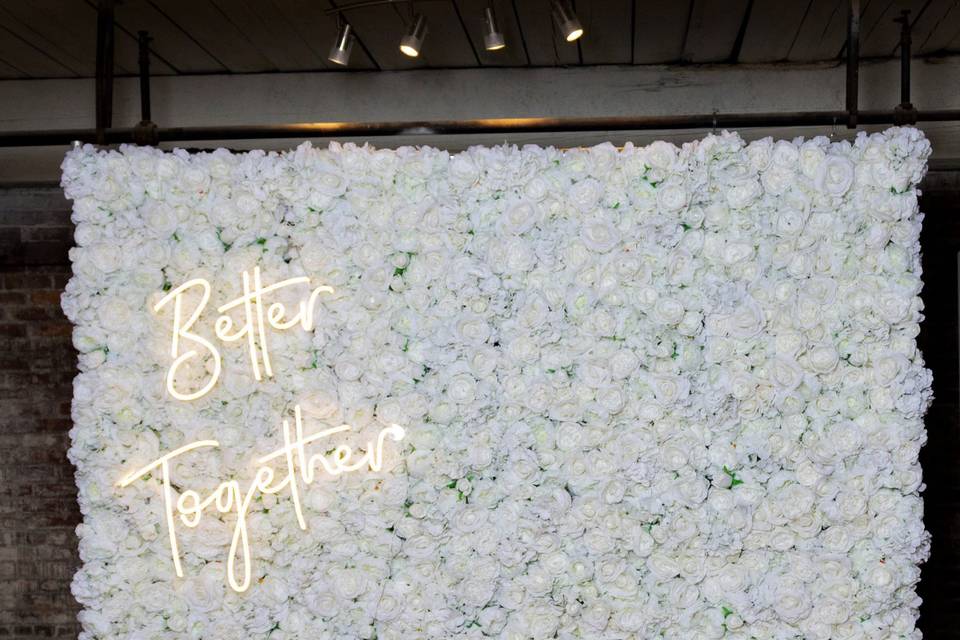 White flower wall