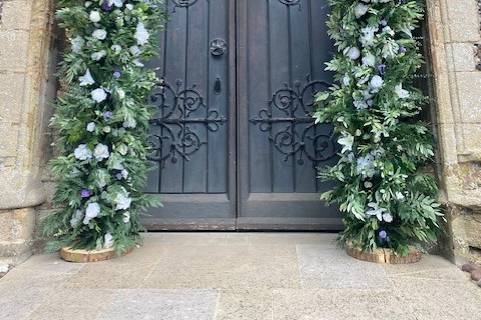 Custom floral pillars