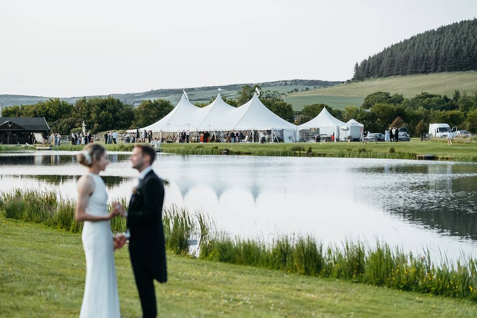 Lakeside marquee wedding