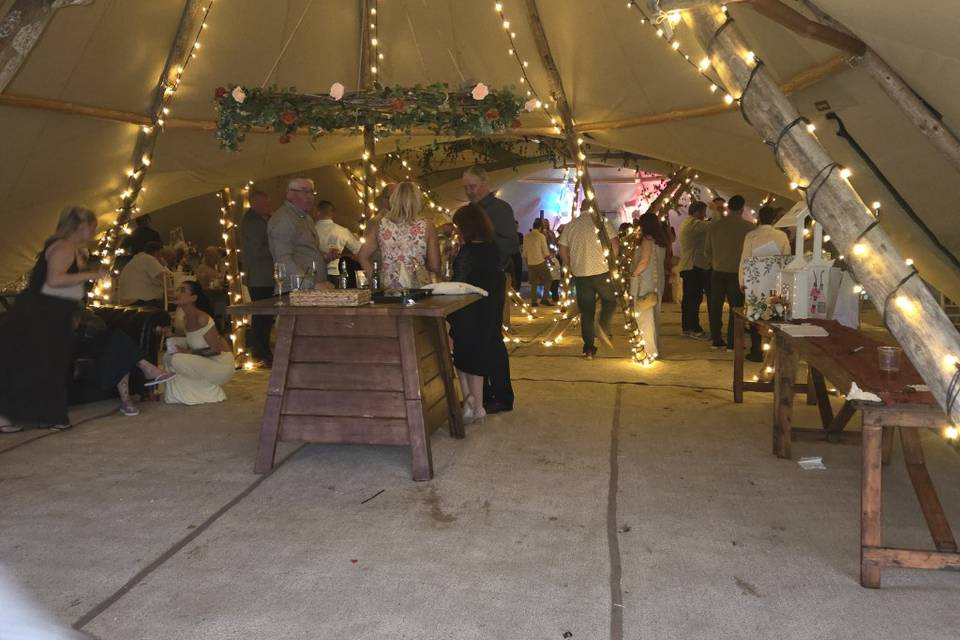 Inside tipi