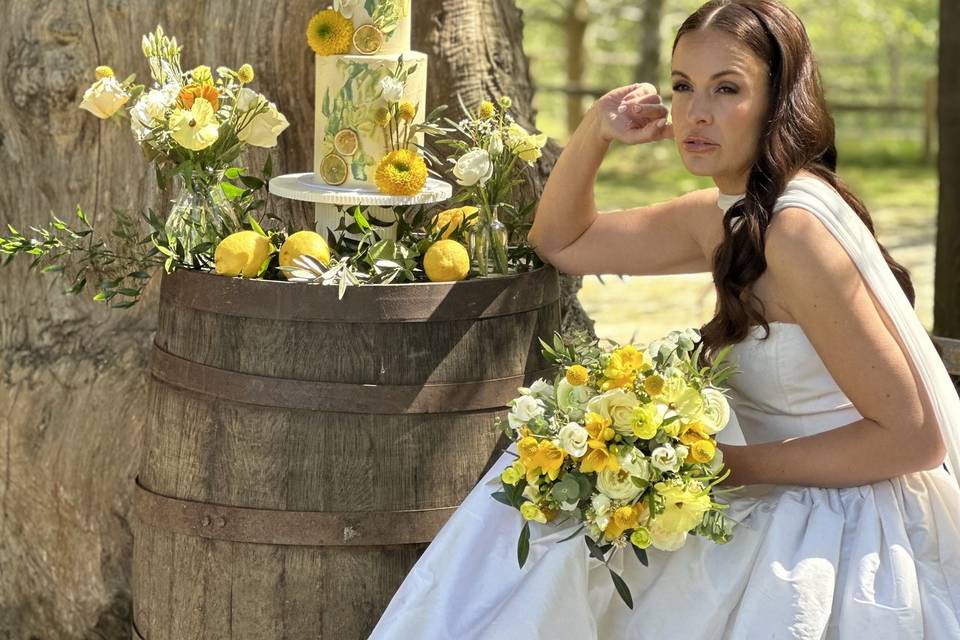 Modern with bright flowers