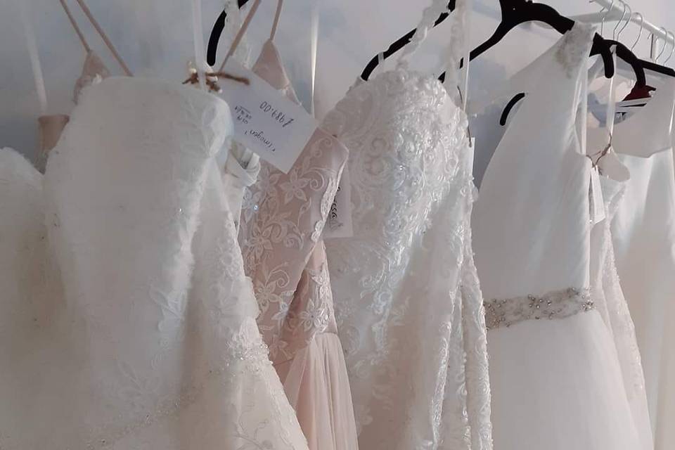 Close-up of dresses