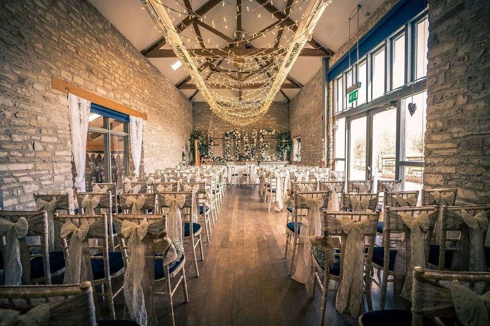 Ceremony in Oak Barn