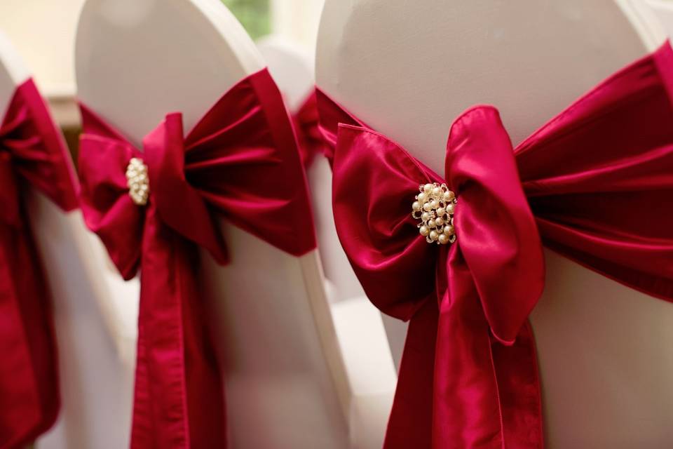 Raspberry Taffetta Sashes