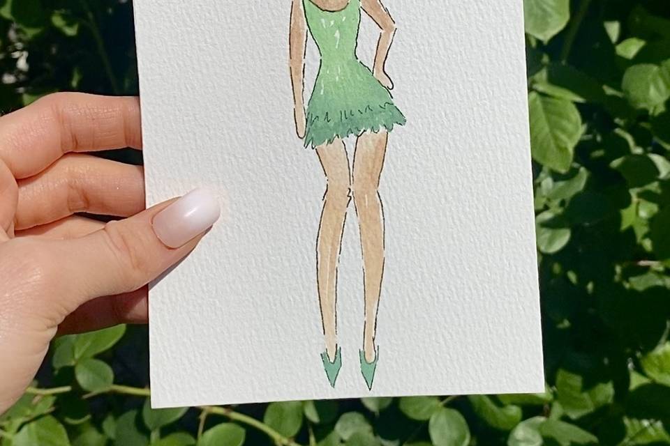 Woman in green dress