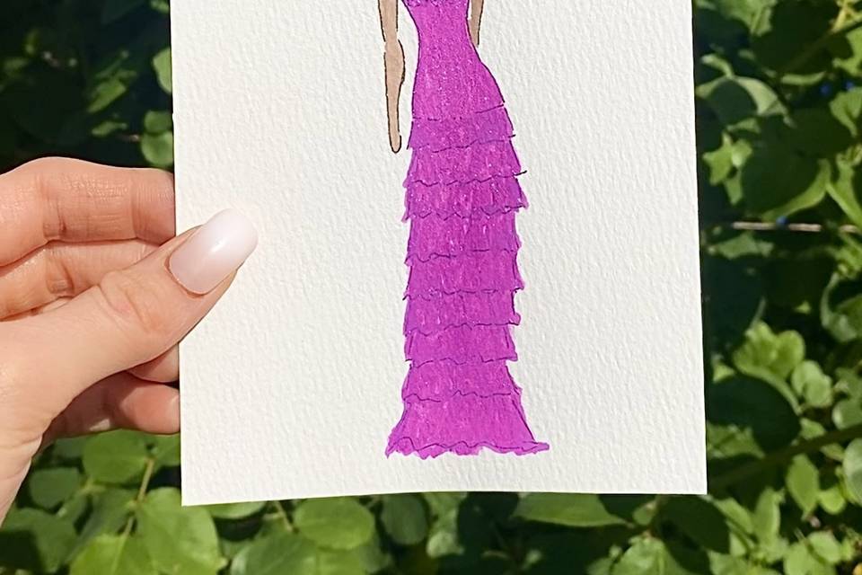 Woman in purple dress