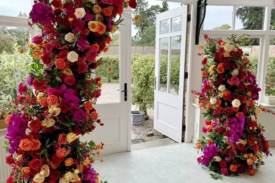 Silk Floral Pillars