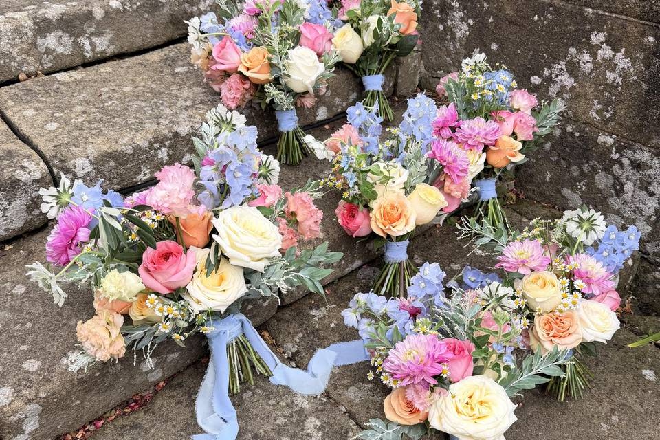 Fresh Bridal Party Flowers