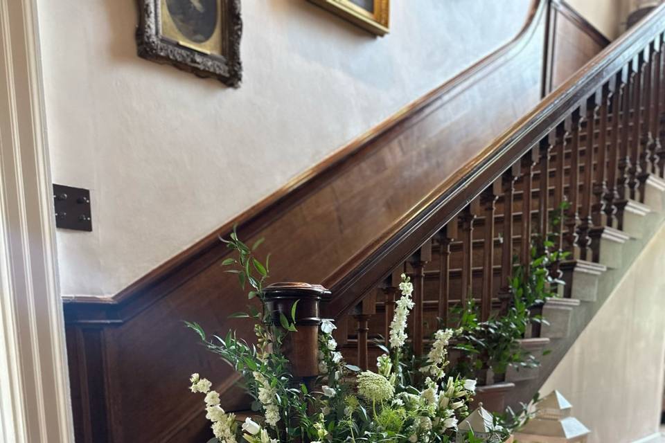 Iscoyd Park Staircase Flowers