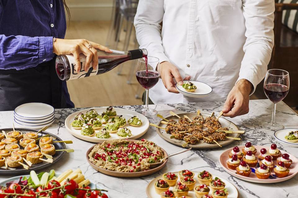 Sweet and savoury canapé spread