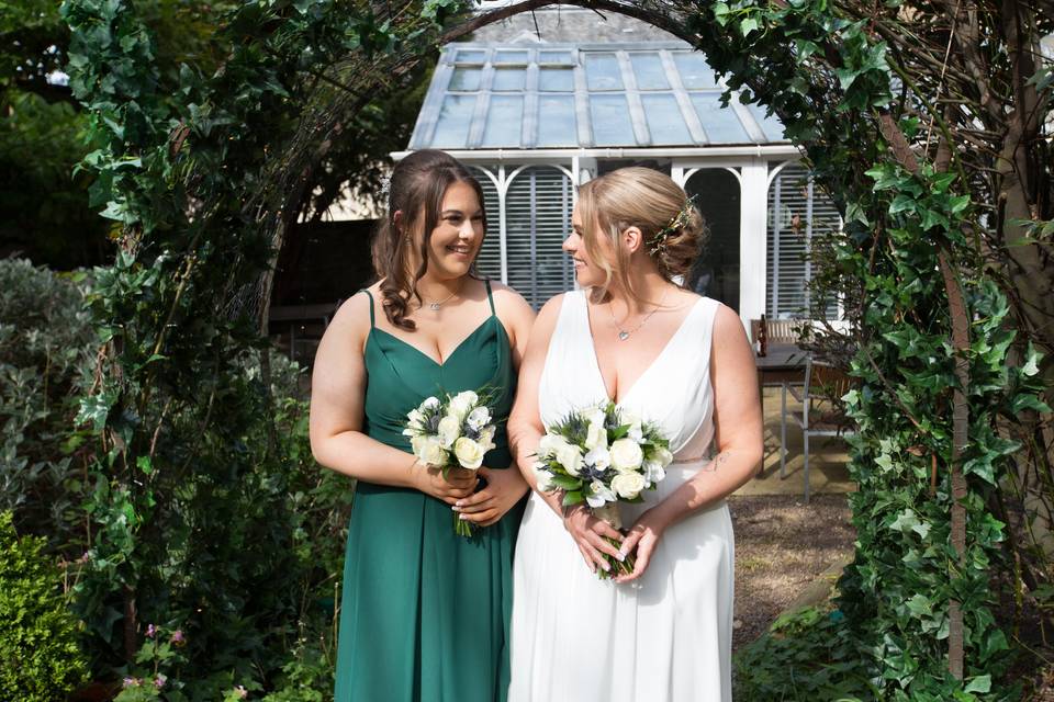 Bride & Bridesmaid in the Gard