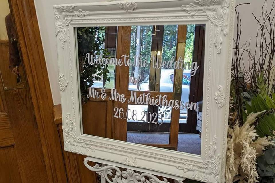 Welcome Mirror Sign