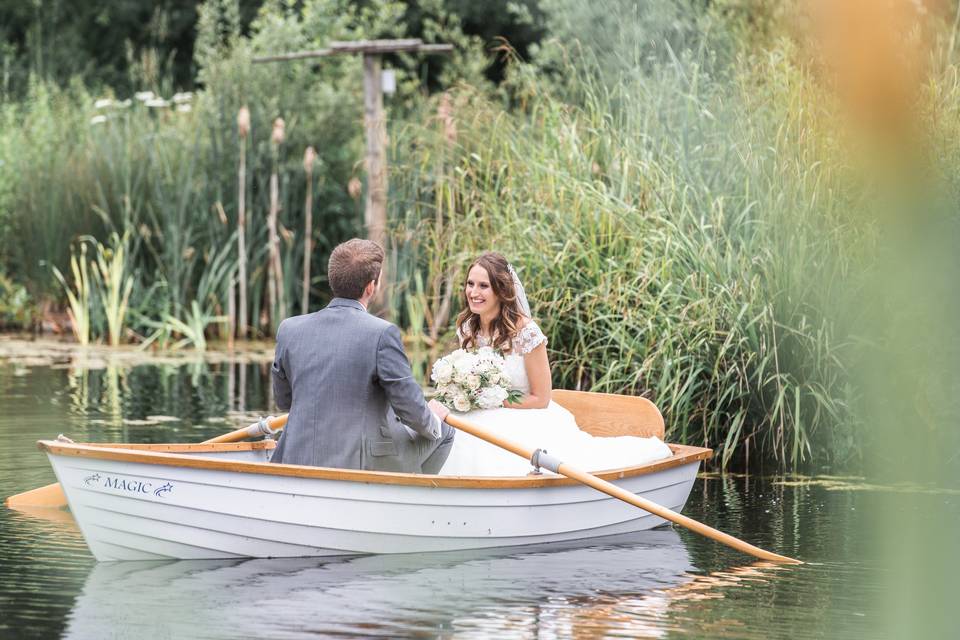 Rowing boat for the newlyweds