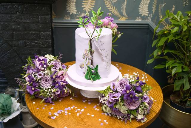 Lilac Botanical Wedding Cake