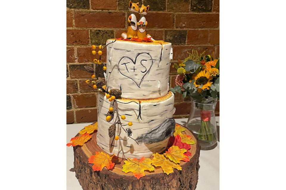 Autumn Woodland Wedding Cake