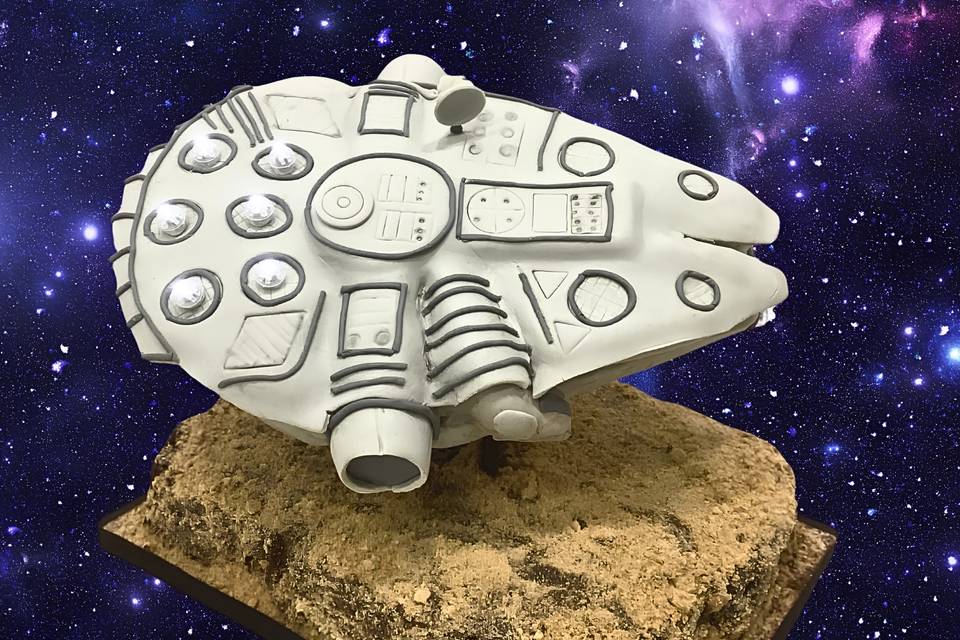 Light Up Star Ship Cake