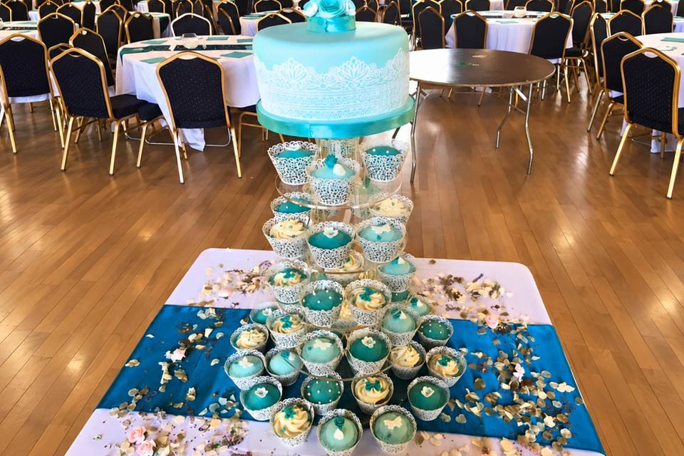 Wedding Cake and Cupcakes