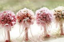 Pink and white trailing bouquet