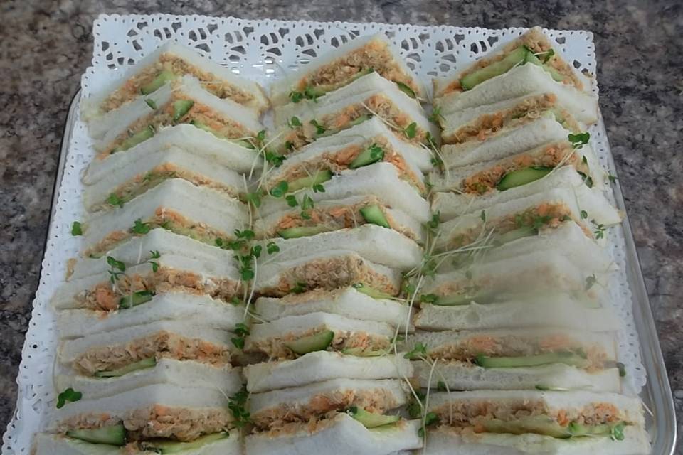 Salmon and cucumber sandwiches