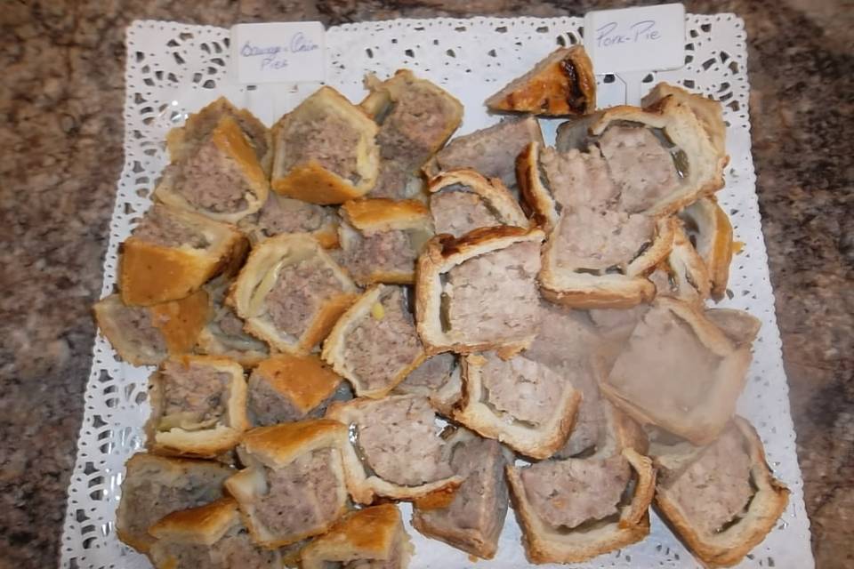 Sausage and onion and pork pie