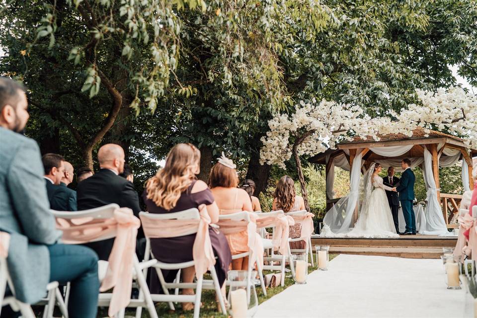 Gazebo decor and ceremony