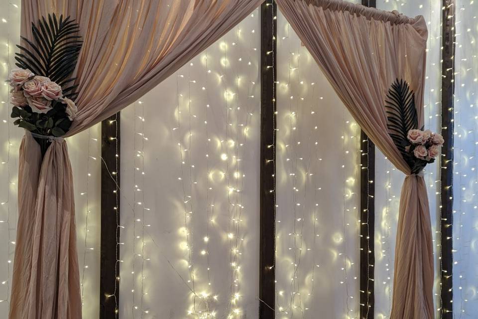 Drape frame of venue wall