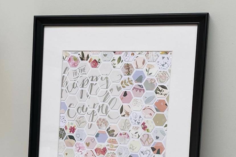 Wedding Card Hexagon Collage