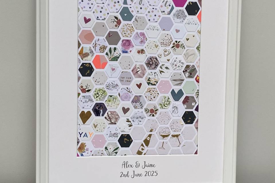 Wedding Card Hexagon Collage