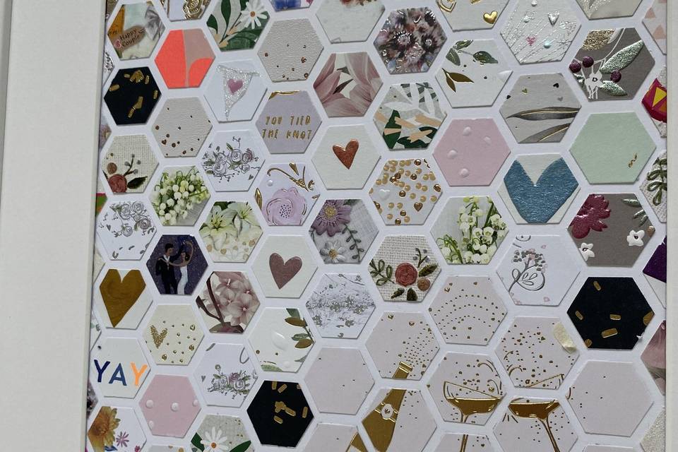 Wedding Card Hexagon Collage