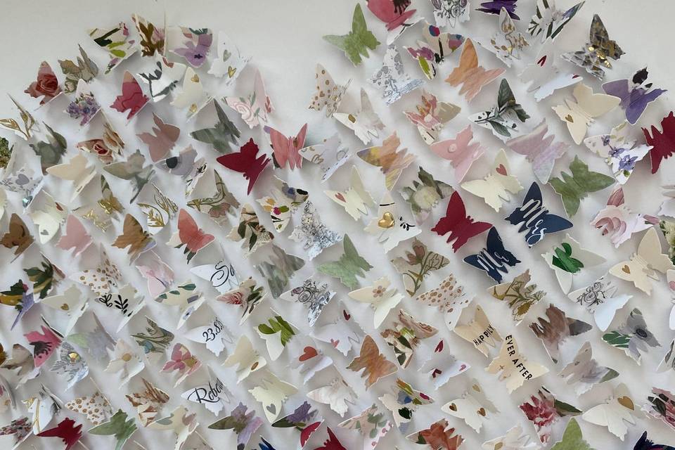 Wedding Card Butterfly Collage
