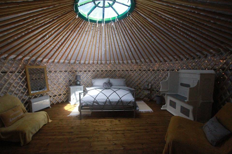 Lakeside yurt interior