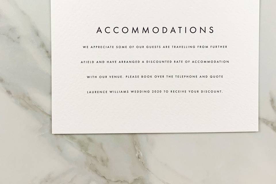 Linear accommodation card