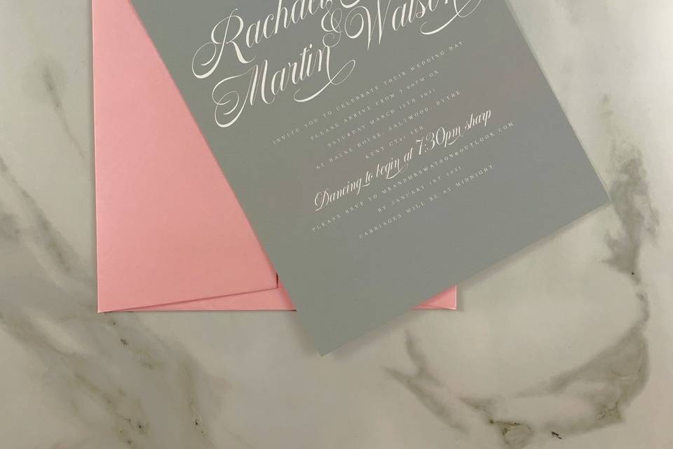 Blush evening invitation