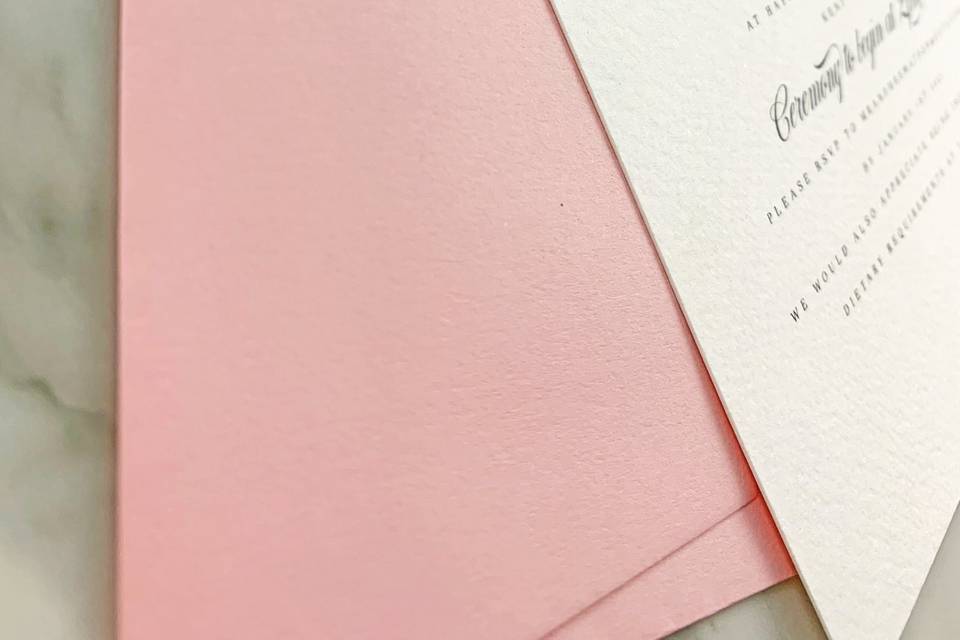 Blush ceremony invitation