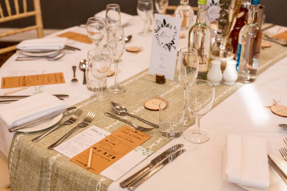 Wedding Breakfast  set up